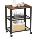 Vasagle 2 shelves Brown Trolley Table 40x60cm