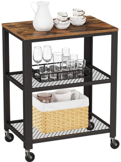 Vasagle 2 shelves Brown Trolley Table 40x60cm