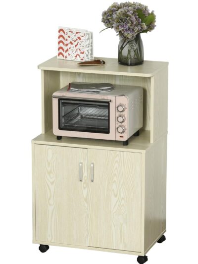 Homcom Kitchen Natural Trolley Table 40.3x60.4cm
