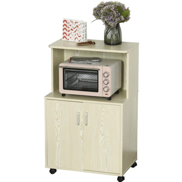 Homcom Kitchen Natural Trolley Table 40.3x60.4cm