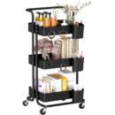 Homcom 3 Tier Utility Cart Trolley Table 42x38cm