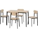 SECONIQUE Riley Light Oak Effect Dining Table 70x111cm 5pcs