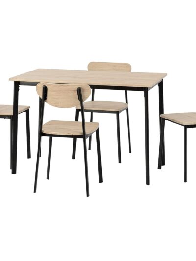 SECONIQUE Riley Light Oak Effect Dining Table 70x111cm 5pcs