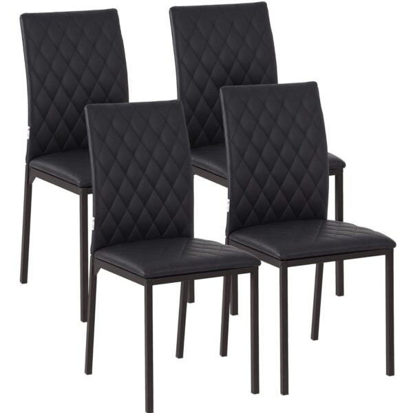 Homcom Modern Black Kitchen Chair 91cm 4pcs