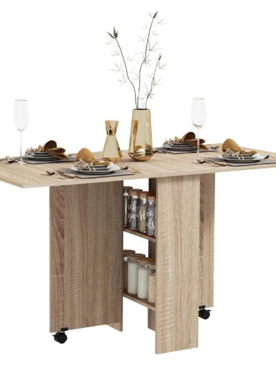 Homcom Drop Leaf Dining Table 75x140cm