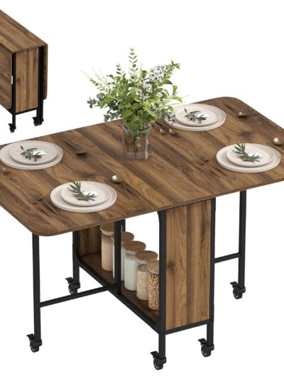 Homcom Mobile Drop Leaf Dining Table